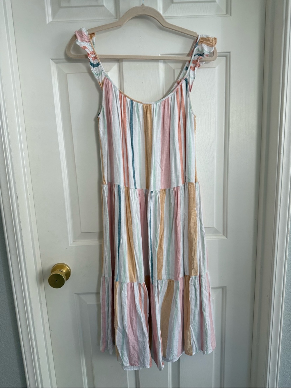 Rails Pastel Striped Sundress in White, Pink, Blue, Yellow